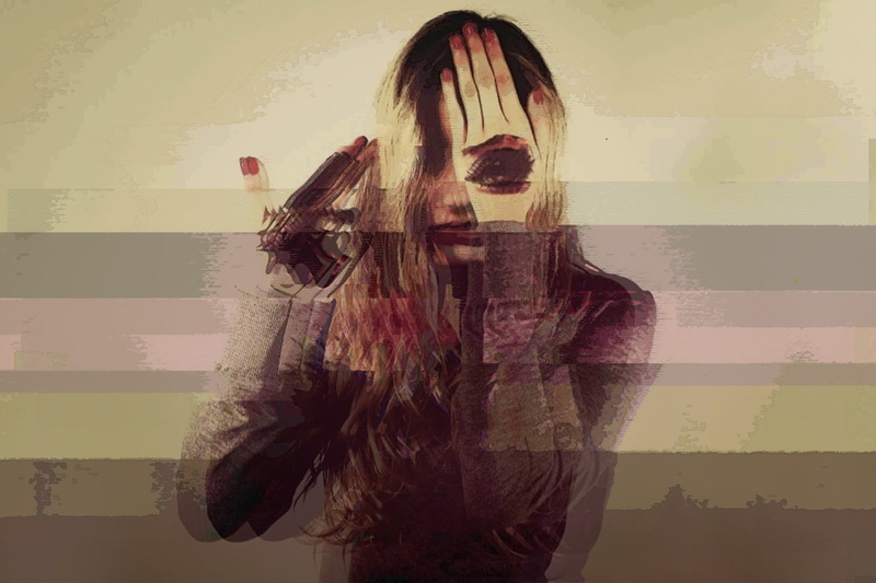 hair, painting, glitch art, women, 1080P, hairstyle, woman, obscured face, standing, leisure activity, adult, young women, one person, left, unrecognizable person