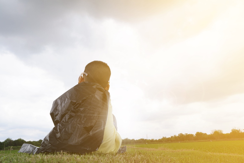 grass, cloud - sky, sitting, field, clouds, person, hope - concept, casual, lens flare, religion, landscape, day, sunlight, young adult, dawn, sky, 4K