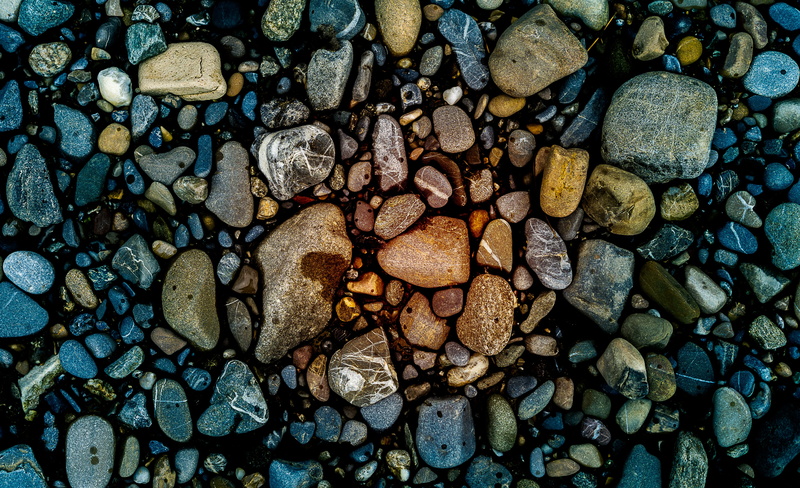 stone - object, high angle view, river, pattern, pebbles, day, close-up, outdoors, solid, structure, abstract, pebble, stack, textured, landscape format