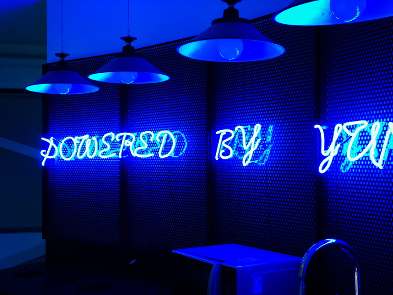 office, data, building exterior, light, finance, illuminated, corporate business, technology, blue, purple, no people, dark, neon, 4K, number, text, computer