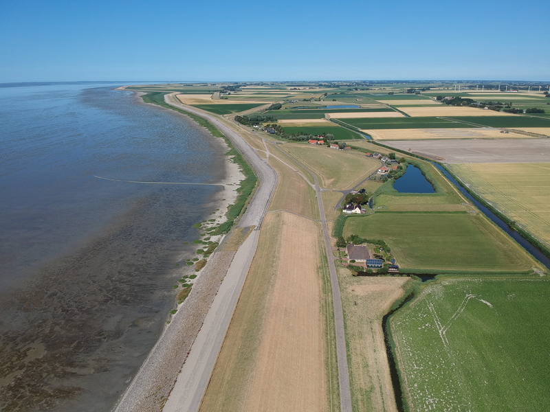 tranquility, high angle view, nature, 4K, rural scene, beauty in nature, land, outdoors, transportation, day, agriculture, friesland, zeedijk, clear sky