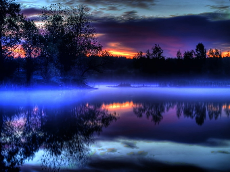 lakes, 480P, misty, HDR, hd, glass, beautiful, soft, art, lake, nature, Blue, mist