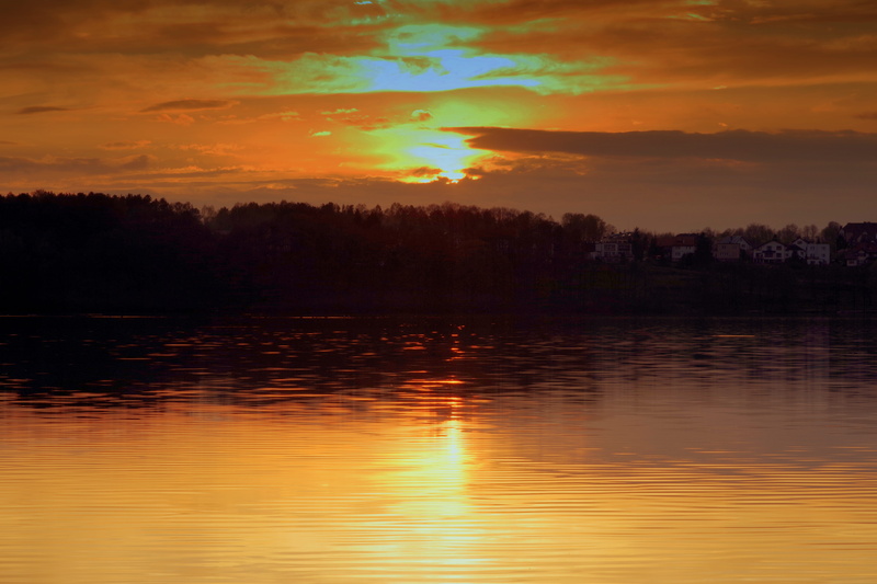 Sea, nature, red, lagoon, Pond, the horizon, west, River, silhouette, forest, Lake, Water, beauty in nature, no people, reflection, sky, scenics - nature