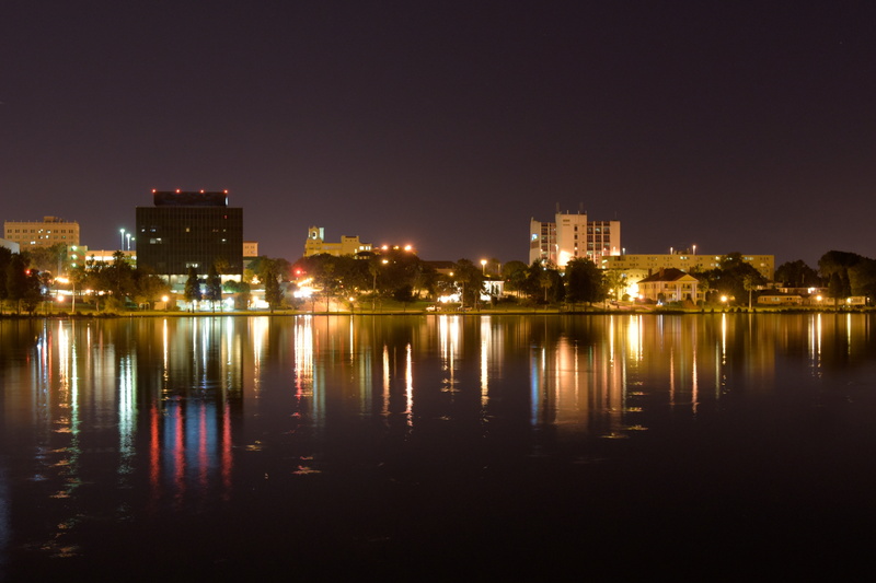 nature, florida, building, light - natural phenomenon, 5K, night, outdoors, city, city lights, architecture, reflection, illuminated, building exterior