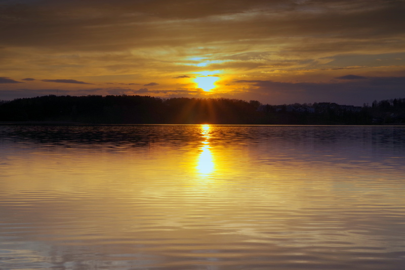 west, outdoors, tranquil scene, river, landscape, sun, clouds, Sunset, blue, orange color, Sea, Pond, evening, silhouette, 5K, swimming, scenics, masuria