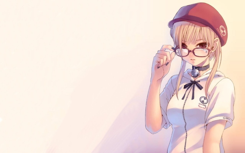 copy space, young adult, 720P, adult, lifestyles, women, portrait, studio shot, clothing, standing, gunslinger girl, glasses, one person, looking at camera