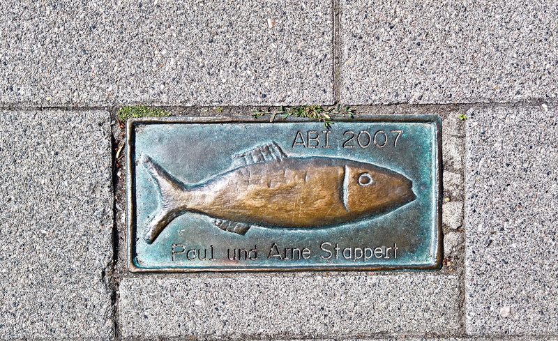 commercially available, paving stone, transportation, street, 2K, road, brass, pattern, commemorative plate, northern germany, kappeln, communication
