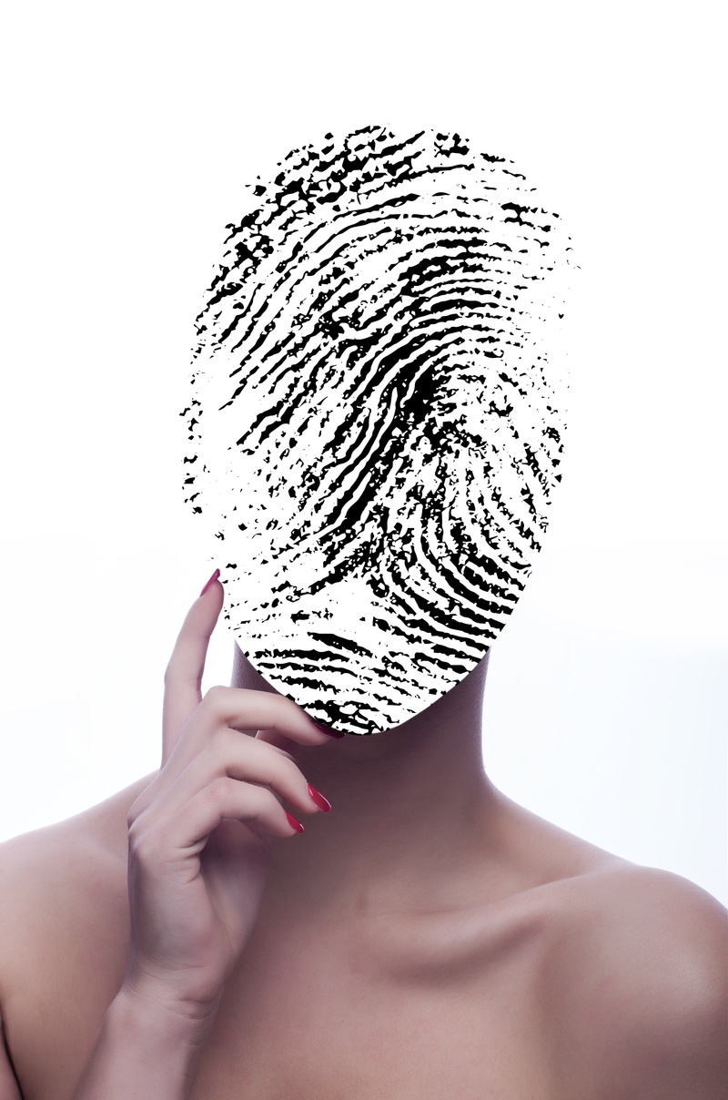 data security, covering, print, threats, protection against, personality rights, young adult, indoors, sensitive data, white background, digital composite