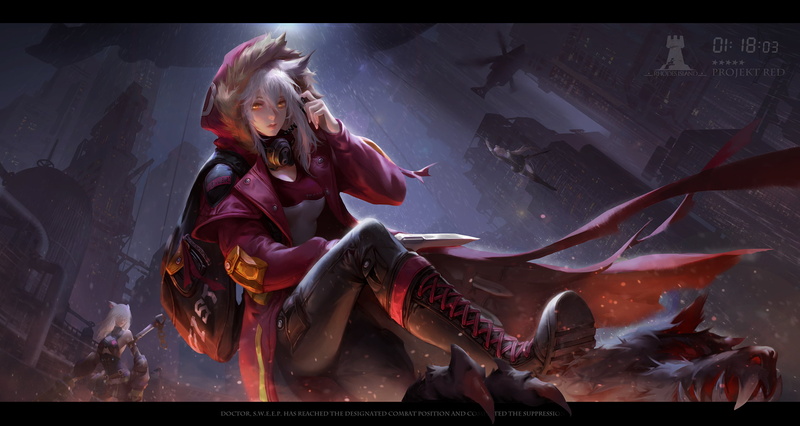 anime girls, anime, TrainHB, Projekt Red (Arknights), Arknights, 1080P