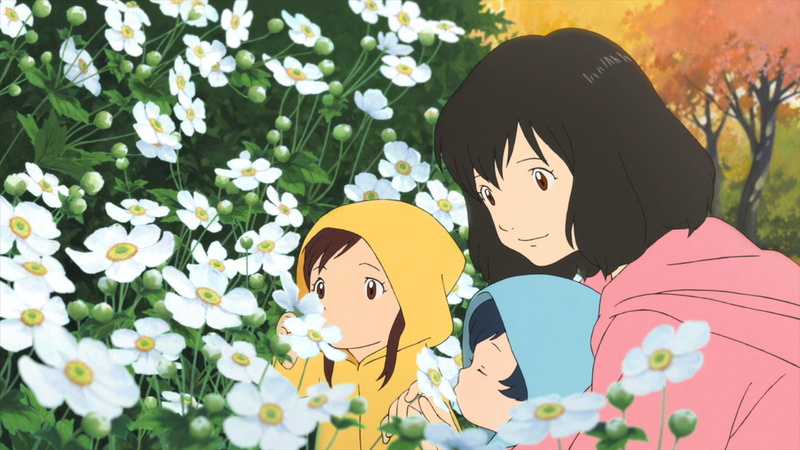 Wolf Children, hairstyle, beauty in nature, art and craft, flower head, Anime, 720P, black hair, flowering plant, freshness, springtime, Yuki (Wolf Children)