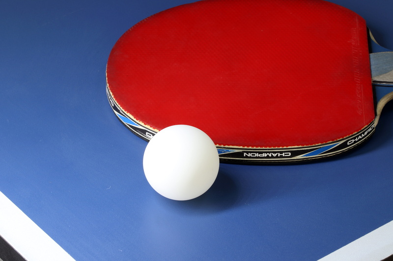 exercise, close-up, ping-pong ball, playing, white color, ping pong, table, leisure activity, white room, olympic, ping-pong paddles, racket, blue, leisure