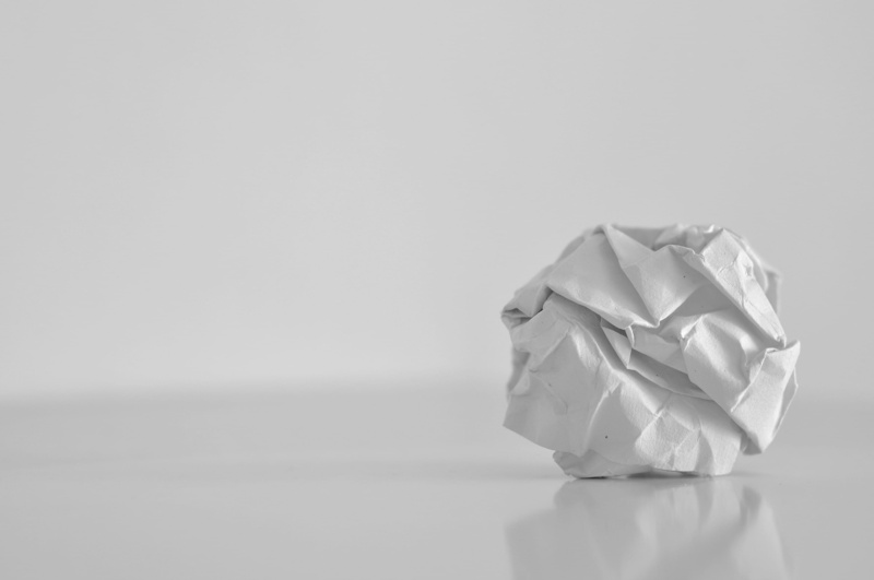 single object, emotion, gray, no people, garbage, selective, simplicity, crumpled paper, negative emotion, photography, gray background, frustration, paper