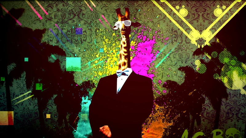 fashion, adult, giraffe, standing, men, digital art, wall, leisure activity, casual clothing, plant, clothing, real people, illustration, digital composite