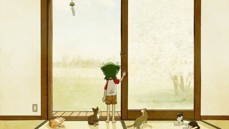 yotsubato, 720P, cats, yotsuba