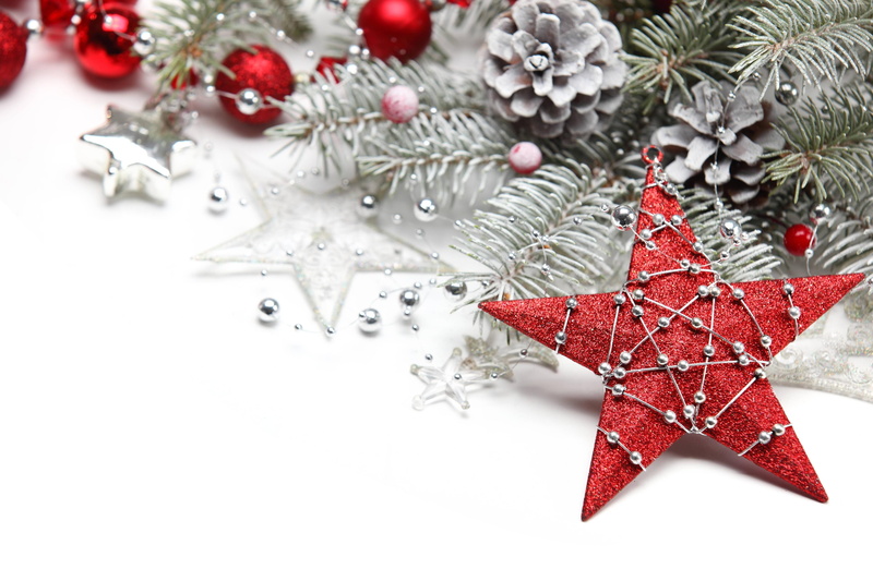 decorations, New year, balls, star, Christmas, 4K