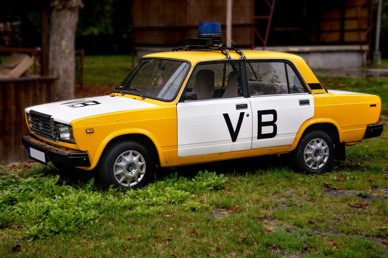 communication, vb, retro styled, the communist, auto, czechoslovakia, city, 5K, land vehicle, focus on foreground, day, zhiguli, land, yellow, car, plant