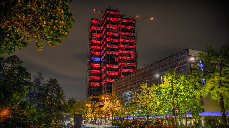 5K, building, tree, skyscraper, city, celebration, dark, night, built structure, modernization, site, rehabilitation, plant, lighting, evening, lighting equipment
