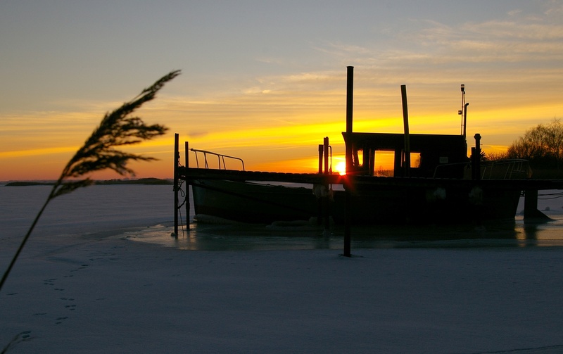 2K, sunset, scenics - nature, iced, background, orange color, tranquility, frosty, golden, tranquil scene, snowed in, built structure, icy, outdoors, land