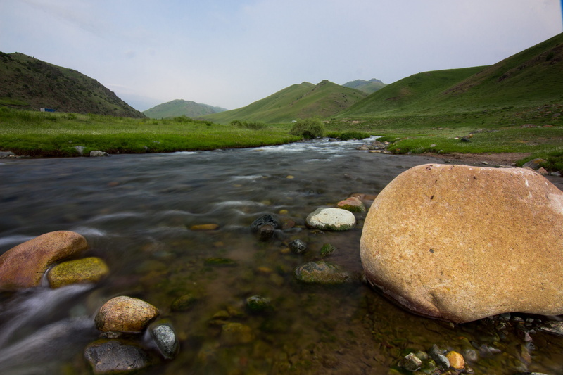 day, flowing, mountain, rock - object, kyrgyzstan, river, wather, scenics - nature, nature, tranquil scene, summer, beauty in nature, 5K, outdoors, rock