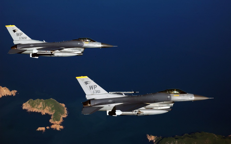 black, gray, fighter, falcon, aircrafts, 1080P, jets, f, two, fighting