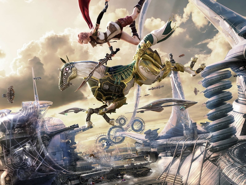 Final Fantasy, city, land vehicle, 720P, representation, Lightning, bicycle, low angle view, close-up, transportation, sunlight, smoke - physical structure