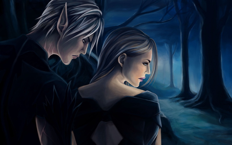 people, fenris, wallp, fashion, quality, black color, hd, blue, high, make-up, blue background, illuminated, beauty, young women, indoors, hawke, dragon