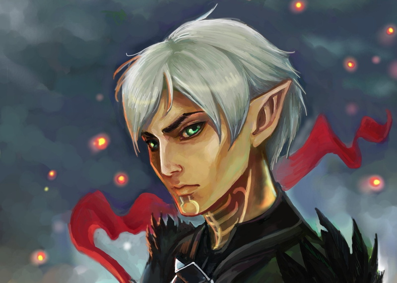 Elf, Fenris (Dragon Age II), Green Eyes, 1080P, White Hair, Pointed Ears, Dragon Age, Dragon Age II