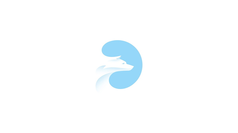 minimalism, 1080P, wolf, animals, white background, blue