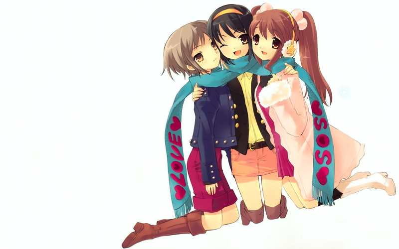 mikuru, 1080P, nagato, suzumiya, melancholy, haruhi, simple, yuki, background, anime, asahina