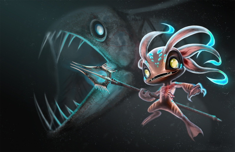 animals in the wild, League Of Legends, indoors, nature, metal, 720P, Fizz (League Of Legends), close-up, marine, animal wildlife, swimming, water, sea