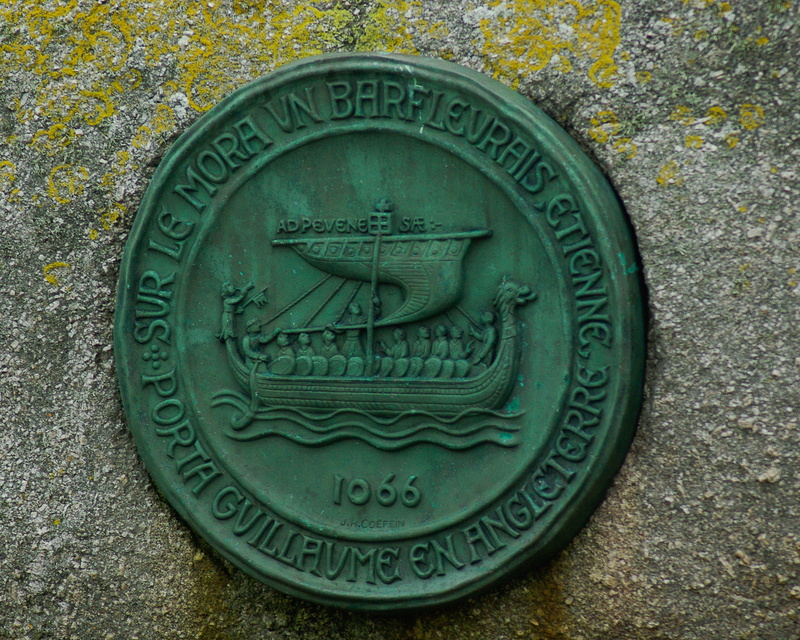 outdoors, representation, barfleur, human representation, close-up, communication, day, no people, carving - craft product, creativity, green color, william the conqueror
