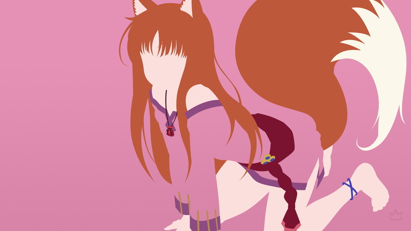 Long Hair, Necklace, Anime, Spice and Wolf, Belt, Holo (Spice and Wolf), Tail, 1080P, Minimalist, Girl, Animal Ears, Brown Hair