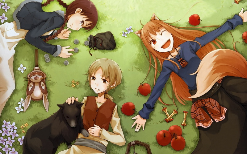creativity, human representation, women, apples, green color, lifestyles, girls, real people, childhood, nature, dog, Spice and Wolf, anime girls, leisure activity