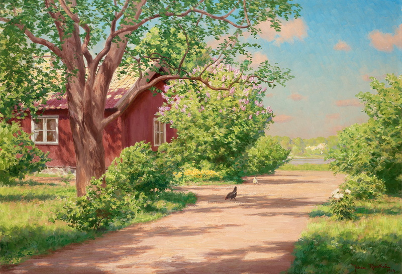 real people, green, landscaped, springtime, village, river, the way forward, growth, transportation, full length, near, chickens, summer, the bushes, plant