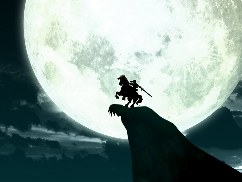 The Legend Of Zelda: Twilight Princess, day, Link, Epona (The Legend of Zelda), nature, silhouette, knight, space, illustration, character, astronomy, vertebrate