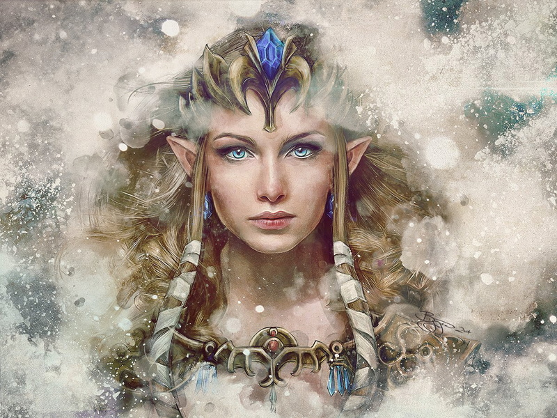 Woman, Girl, The Legend Of Zelda: Twilight Princess, Pointed Ears, Blue Eyes, Fantasy, 1080P, Elf, Zelda, Blonde