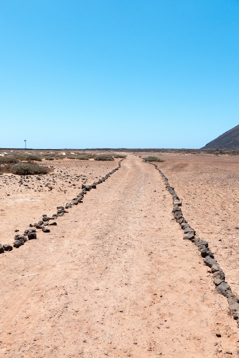 semi-arid, blue, sand, land, scenics - nature, sky, arid climate, copy space, landscape, nature, los lobos island, clear sky, climate, no people, non-urban scene