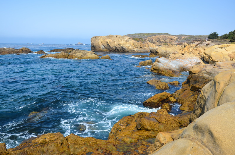 no people, sky, rock formation, usa, point lobos, landscape, california, beach, nature, summer, scenics - nature, motion, travel, cliff, coast, rocky coastline
