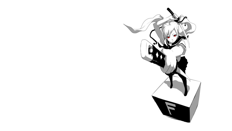 communication, number, cut out, shape, technology, original characters, monochrome, 2K, close-up, school uniform, sword, no people, white background, animal