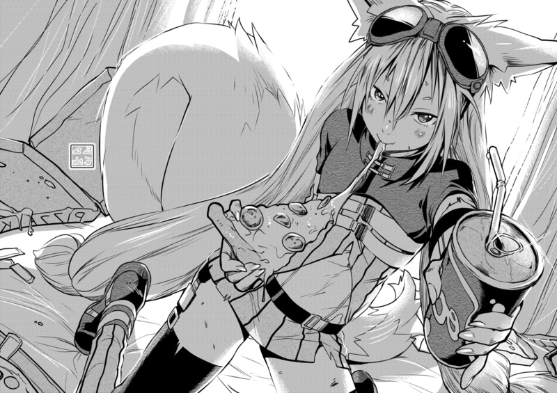 anime, Kitsunemimi, 2K, Anime Girls, Original Characters, Pizza, Fox Girl
