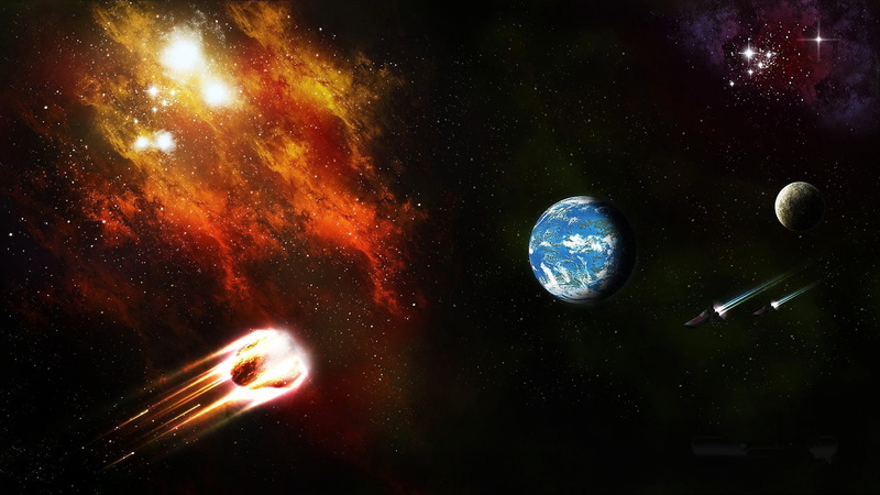 Planet, Meteor, Comet, Universe, 1080P, Spaceship, Space