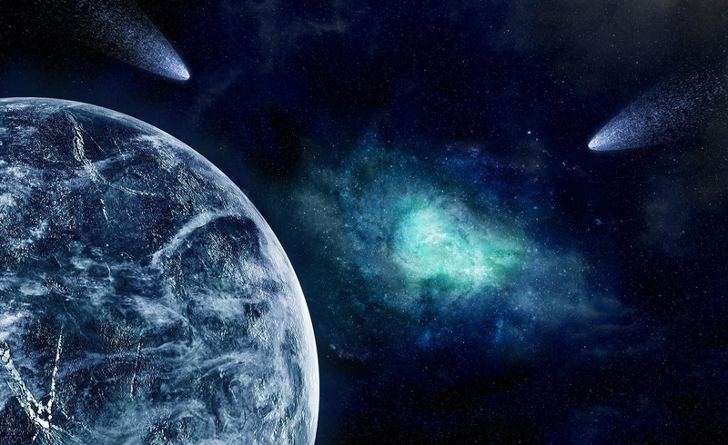 beauty in nature, planet, astronomy, scenics - nature, planetary Moon, alien, nebula, black Color, earth, near, satellite View, planet - Space, comets
