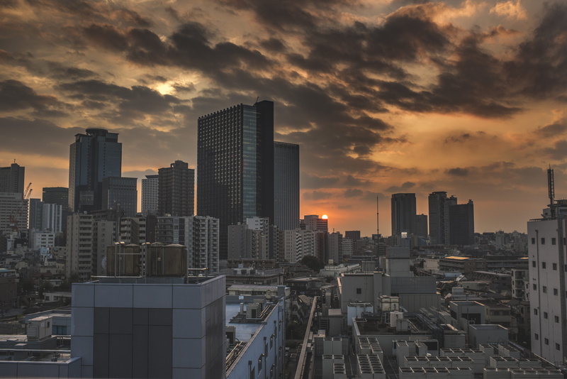 asia, cloud - sky, sky, 5K, clouds, urban skyline, modern, sunset, architecture, crowded, skyline, office building exterior, settlement, city, financial district
