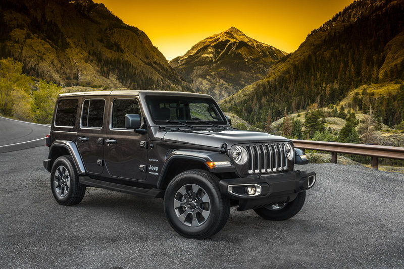 2K, Jeep, mountains, dark gray, 2018, road, forest, Wrangler Sahara, the fence