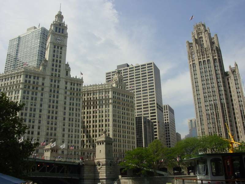 cityscape, Chicago, city, 720P, architecture, clock tower