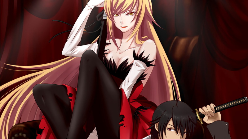 1080P, Kiss-shot Acerola-orion Heart-under-blade, Anime, Koyomi Araragi, Shinobu Oshino, Monogatari (Series)