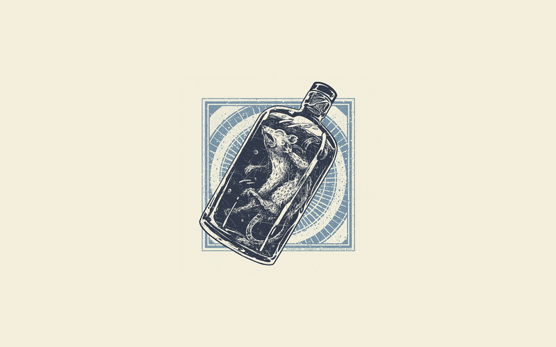 rat, cute, in, 4K, art, illust, bottle, minimal