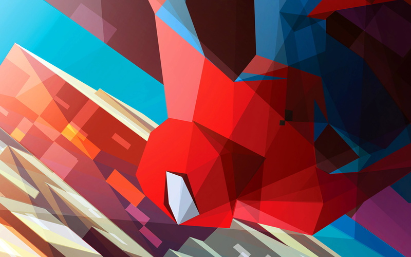 digital composite, 4K, multi colored, no people, full frame, geometric shape, spiderman, triangle shape, art, pattern, modern, architecture, creativity