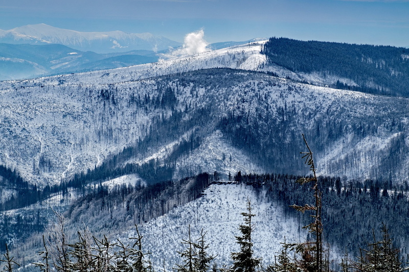 cold, ice, season, beauty in nature, landscape, sky, silesian beskid, snowcapped mountain, szczyrk, frost, frozen, mountain, cold temperature, water, snow