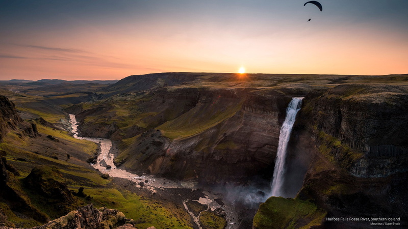 Waterfalls, river, southern, iceland, 2K, fossa, haifoss, falls